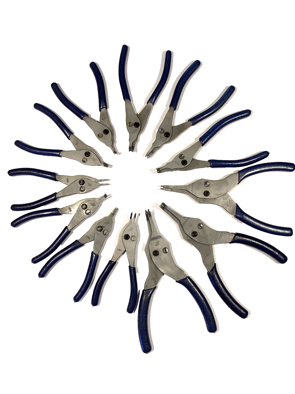 Snap on NEW 12 Piece Push Button Convertible Retainer Ring Pliers Set SRPCR112