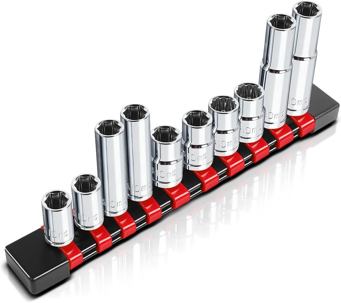 10PCS 3/8″ & 1/4″ Drive 10mm Socket Set, Deep & Shallow Socket, 6 Point & 12 …