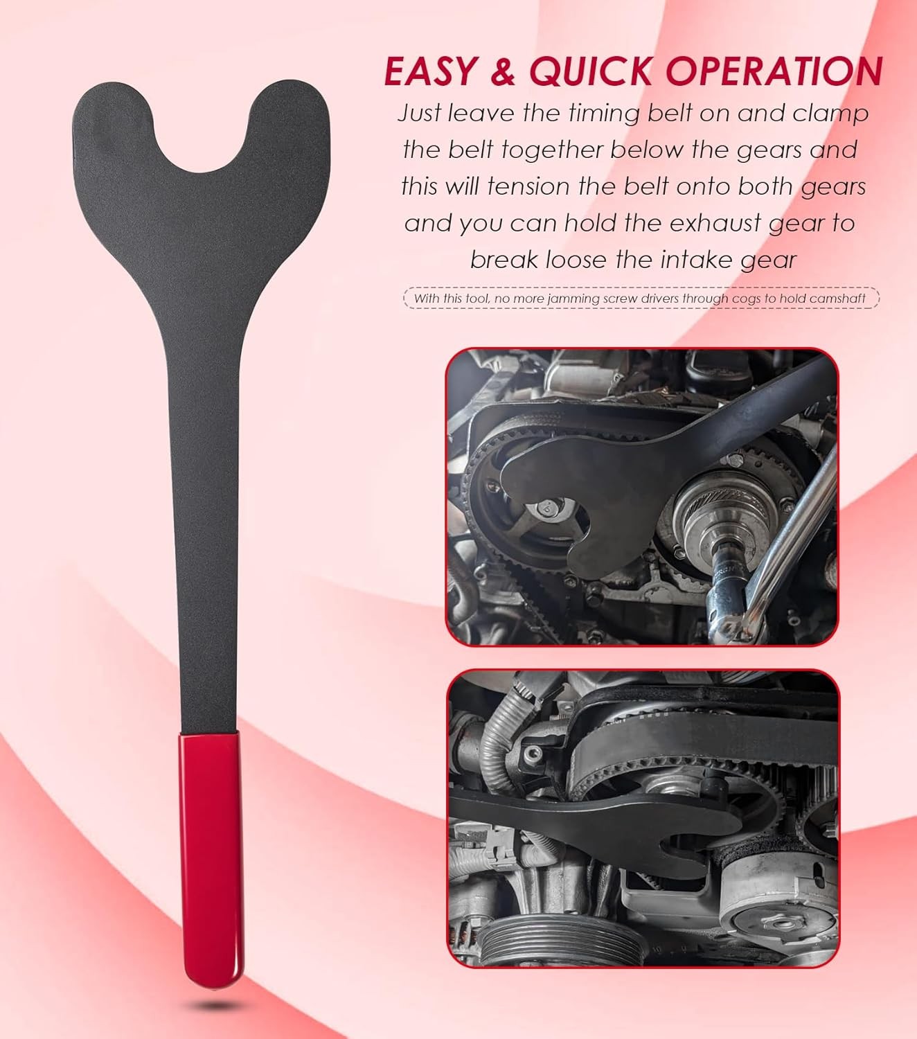 Cam Pulley Holder & 58430 Shaft Seal Puller Tool for Nissan Toyota Camry Maximas