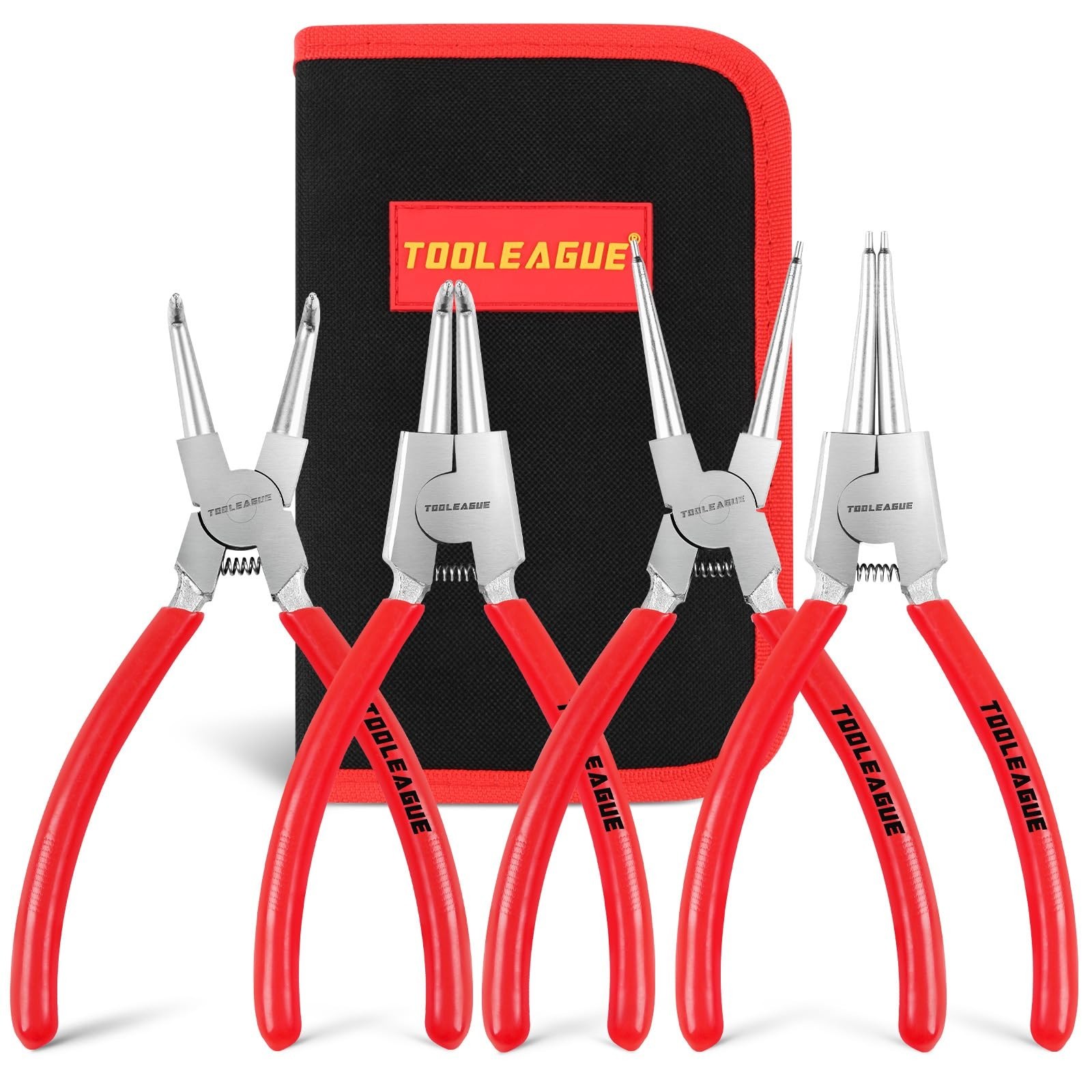 4 Pcs Snap Ring Pliers Set – 7″ Heavy Duty Circlip & Retaining Ring Tools