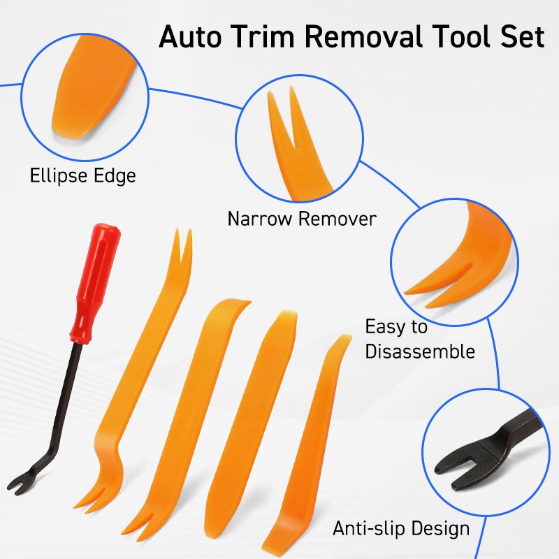 5 Auto Trim Removal Tool Kit Car Panel Door Window Fastener Remover Pry Tool Set