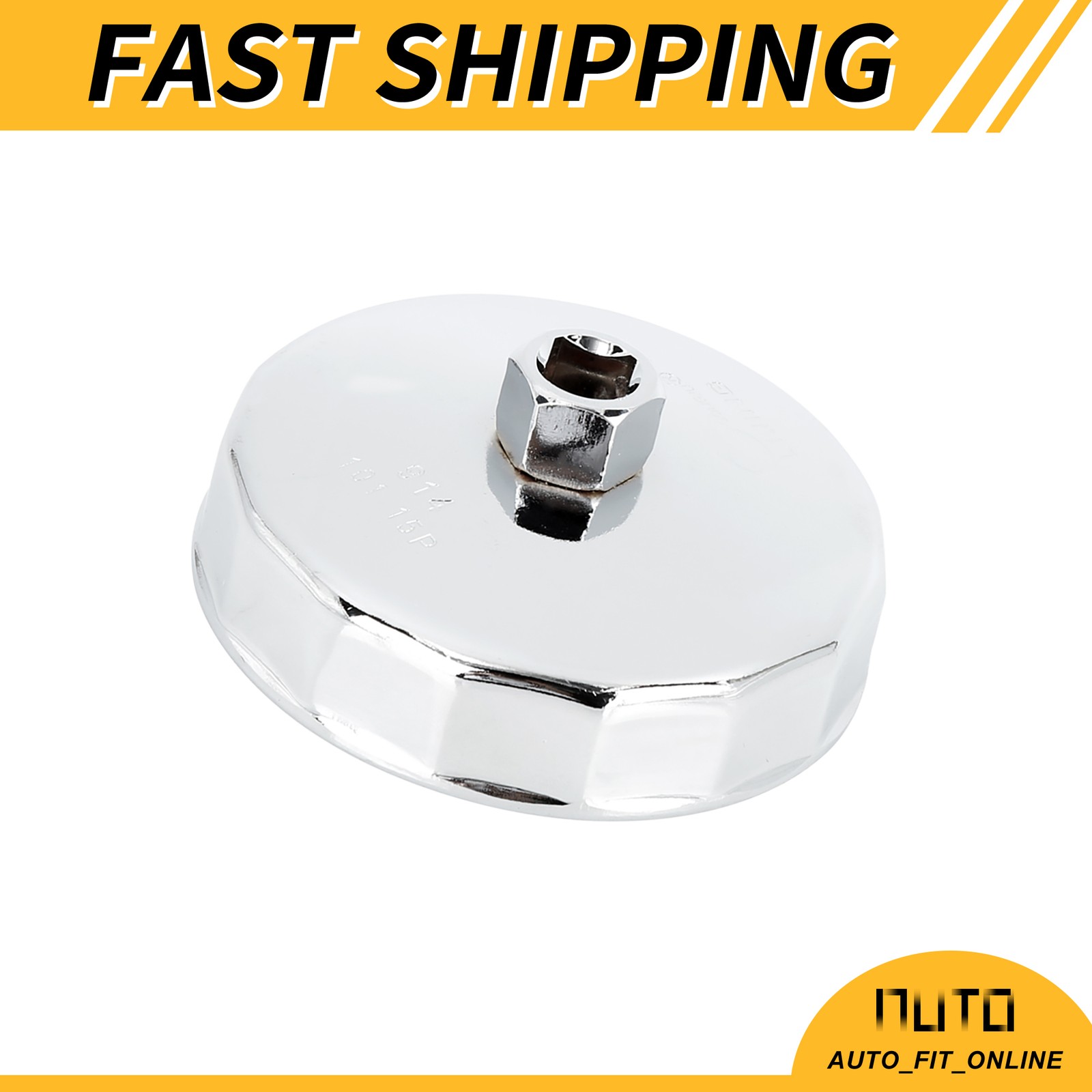 101mm 15 Flutes Silver Tone Car Oil Filter Cap Wrench Socket Remover Tool