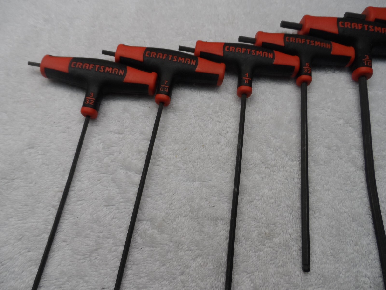 Craftsman SAE T-Through Handle Ball End Hex Key Allen Set, USA PN 46383 (loose)