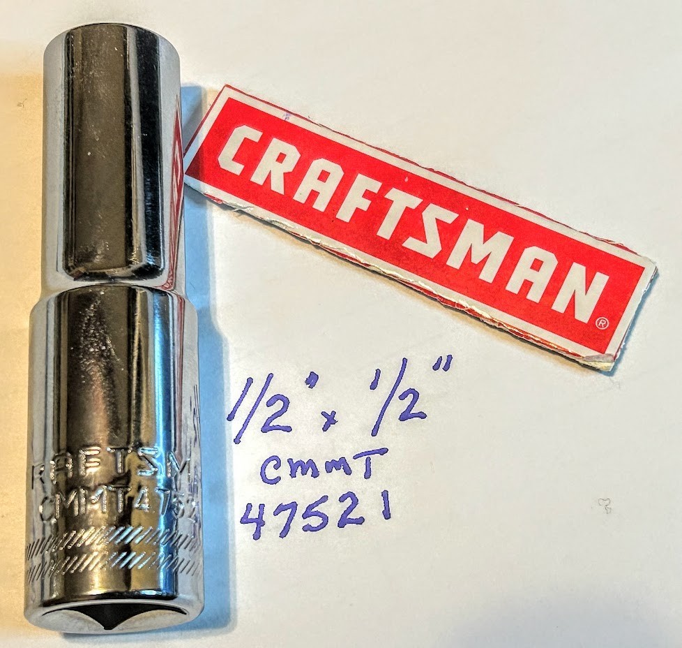 Craftsman 1/2″ x 1/2″ Dr Deep Socket CMMT 47521 – 12 Point Free USA Shipping