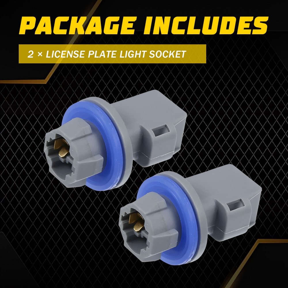 Pack of 2 For Ford 2004-2021 F150 License Plate Light Socket Wiring Plug Holder