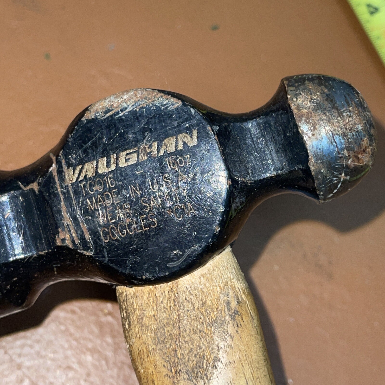 Vaughn USA TCO16 16 Oz Ball Peen Hammer 16oz Head Wood Handle