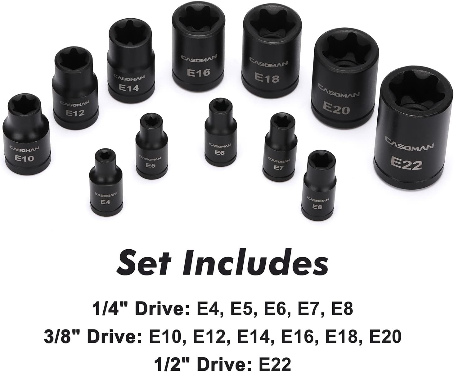 Heavy-Duty 25-Piece Torx, Star Socket and E-Torx Set – ANSI Standards Compliant