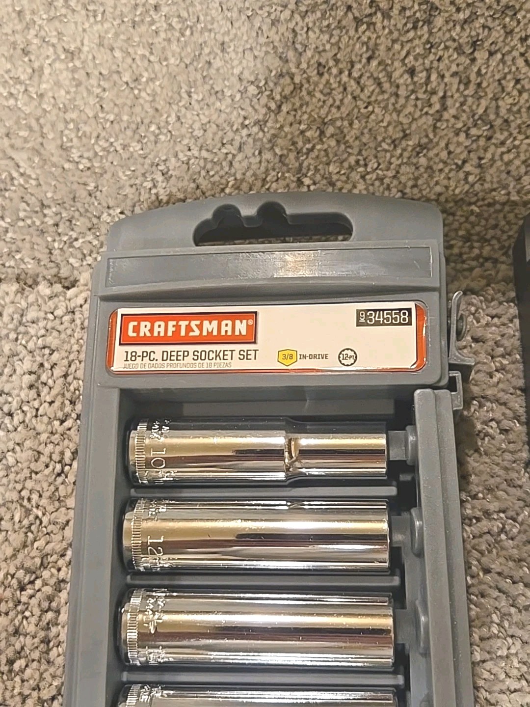 NEW Craftsman 34558 18-Piece Deep Well Socket Set SAE Metric 3/8″ drive Z-AL