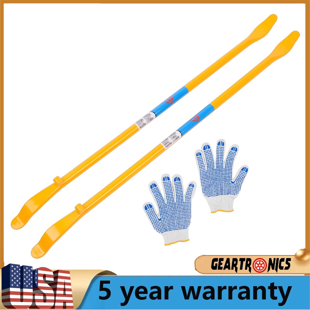 2PCS Tire Mount & Demount Tool Bars Tire Changing Removal Tool 41.34inch Yellow