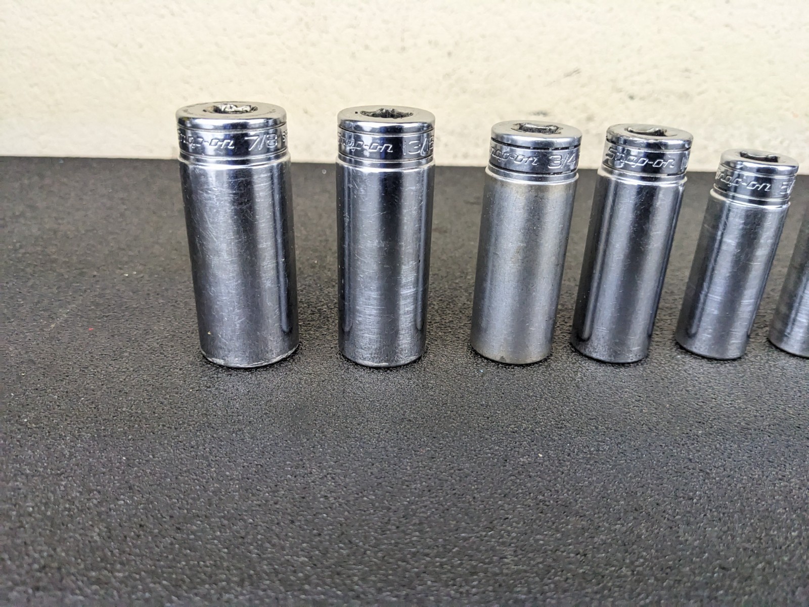 #bo727 Snap-on 211SFSY 1/4″ 7/8″ SAE 11-Piece 3/8″ Drive 6-Point Deep Socket Set