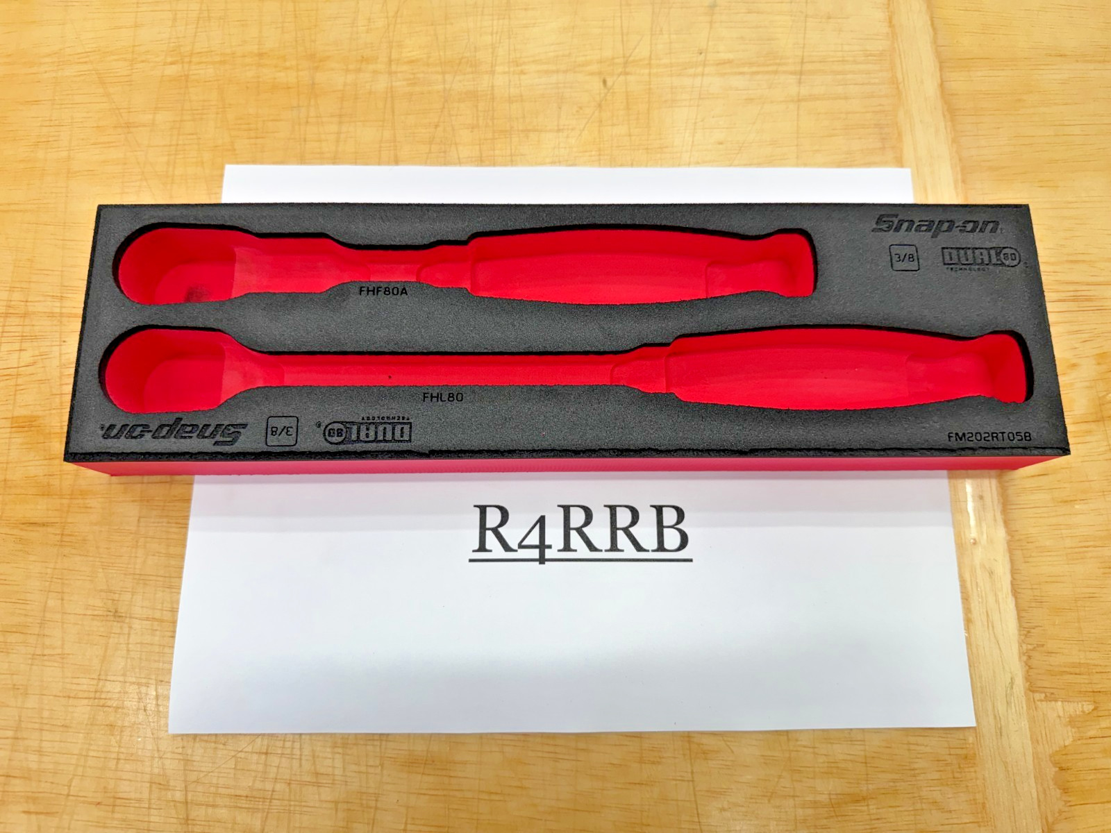Snap-on Tools RED Foam Holder ONLY for 2pc 3/8″ Drive Ratchets FM202RT05BR
