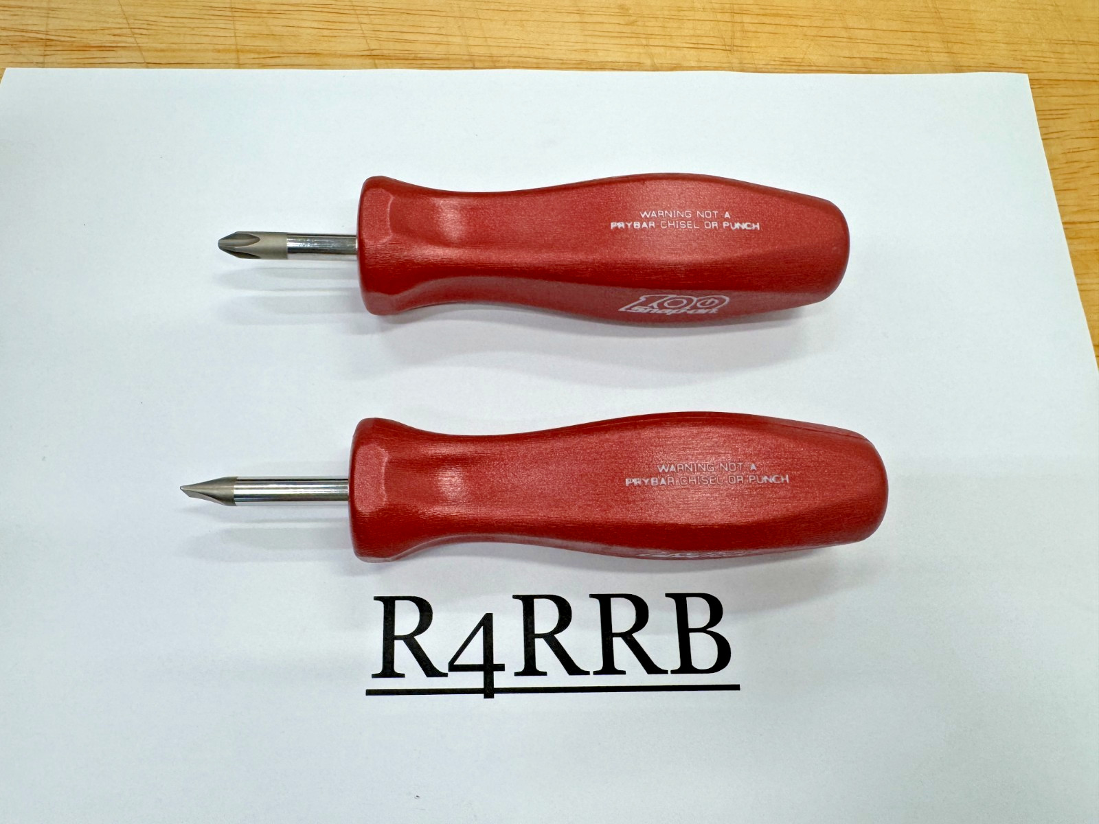 Snap-on Tools RARE PEARL RED 2pc Hard Standard Handle Stubby Screwdriver Set 100