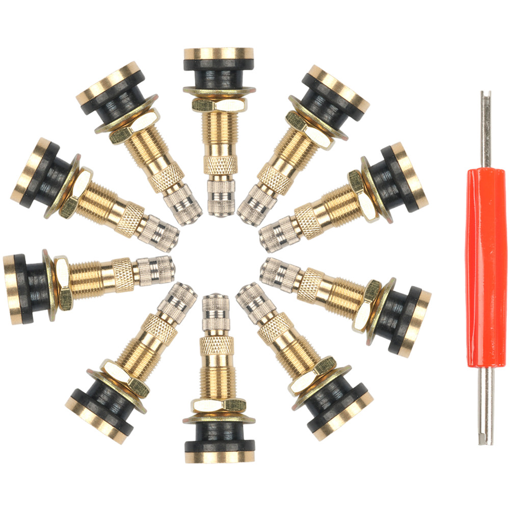 TR618A Brass Valve Stem 10 Pack Fits 15.8mm Hole for Grader and Excavator