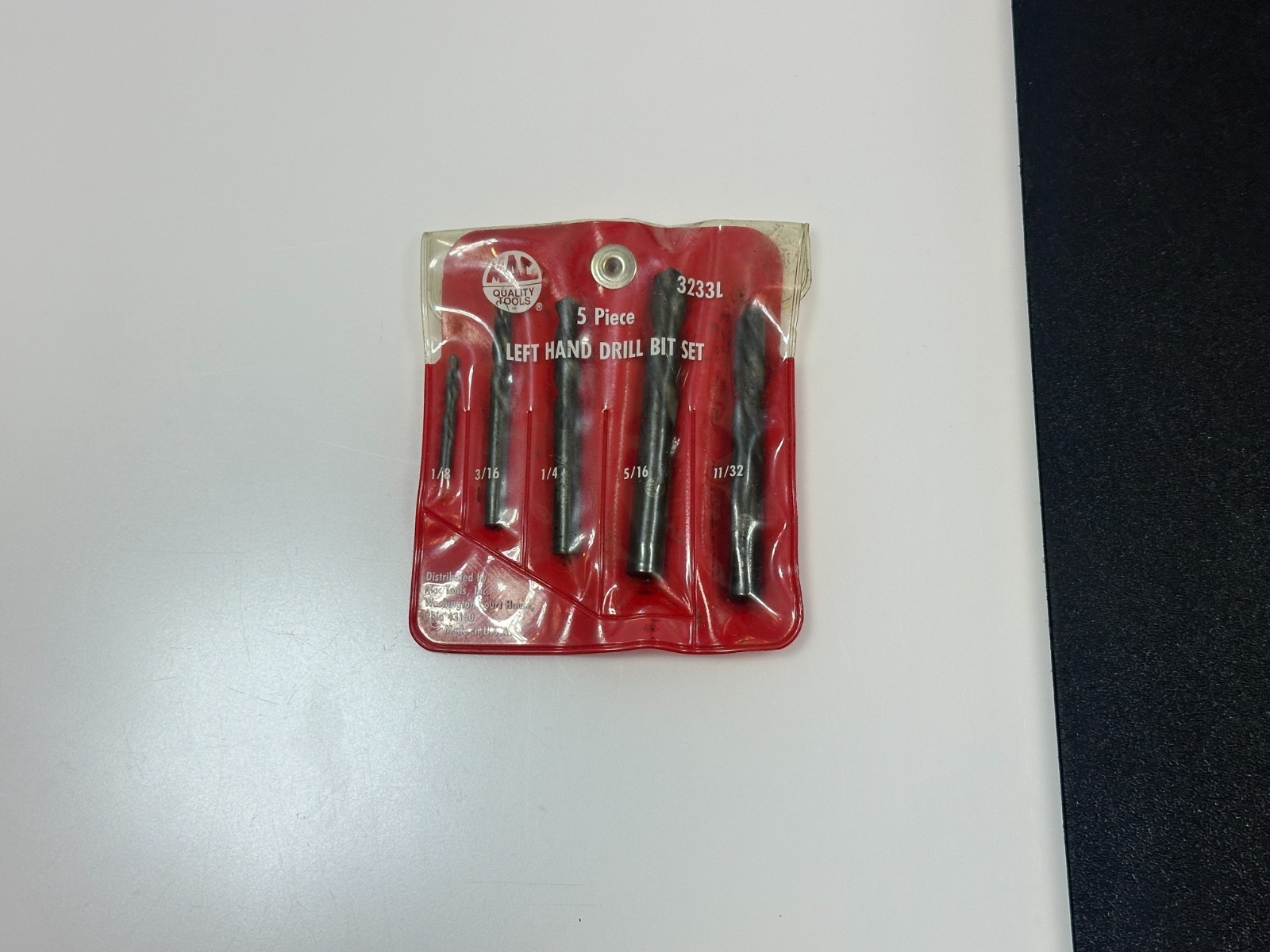🇺🇸 MAC Tools USA Left Handed Drill Bit Set, Model 3233L, One Broken