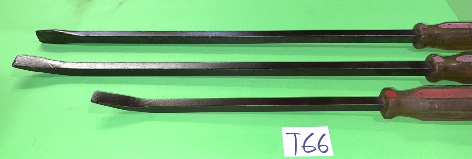 MAC TOOLS 3 PIECE PRY BARS CURVED & STRAIGHT 12 INCH, 19 INCH LENGTH