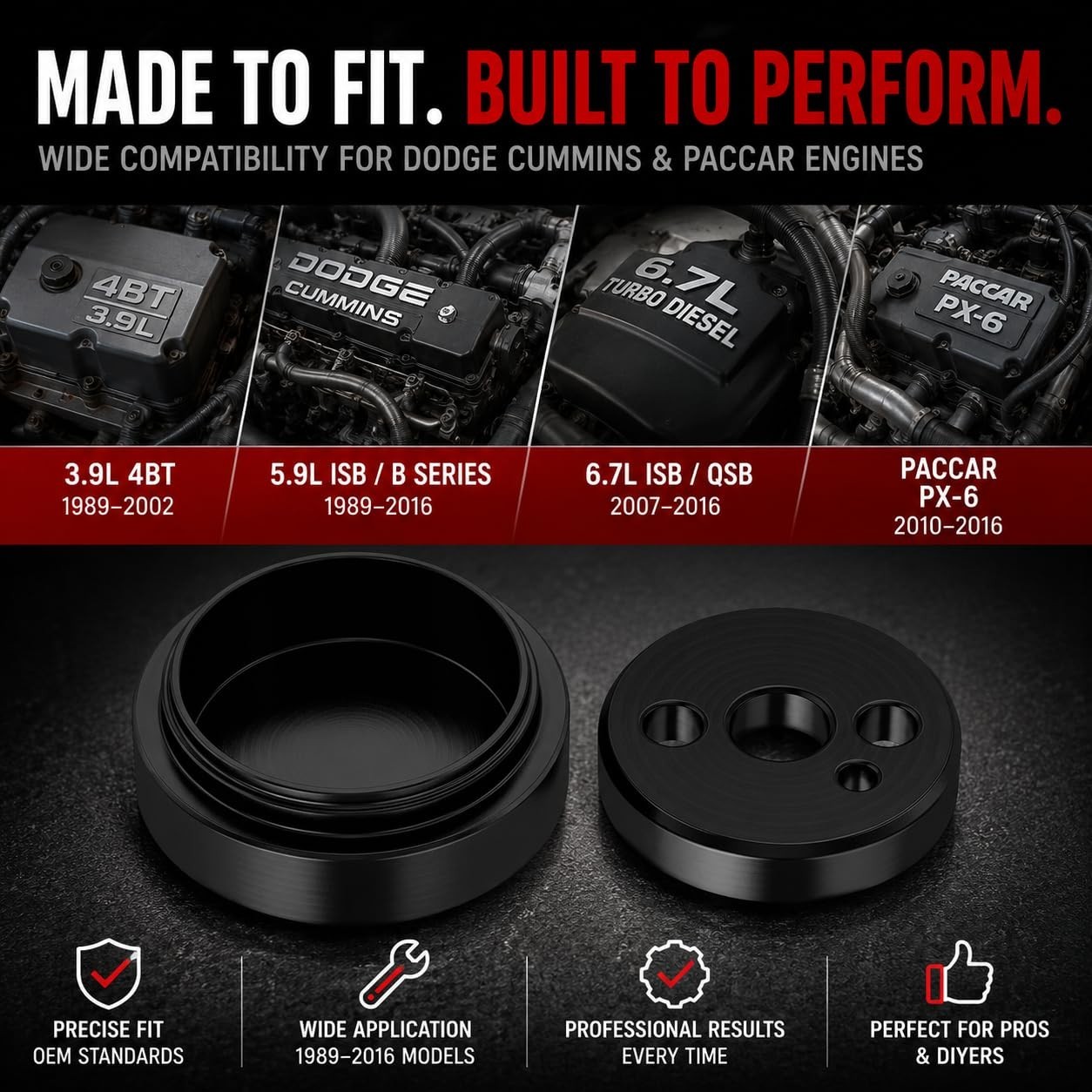 Crankshaft Seal Installer Tool Kit for Dodge Cummins 3.9L 5.9L 6.7L Diesel Engin