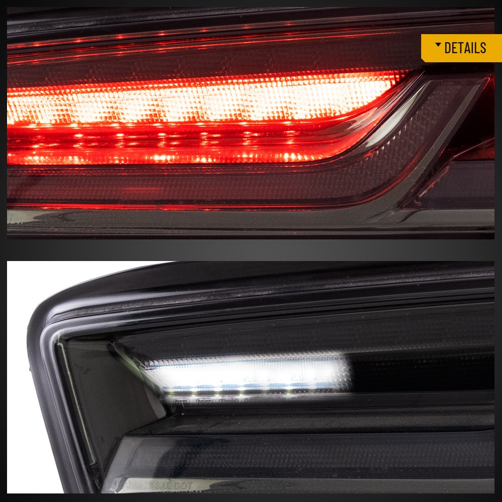 Tail Lights For Chevy Camaro 2016-2018 LED DRL Smoked Sequential Lamps One Pair