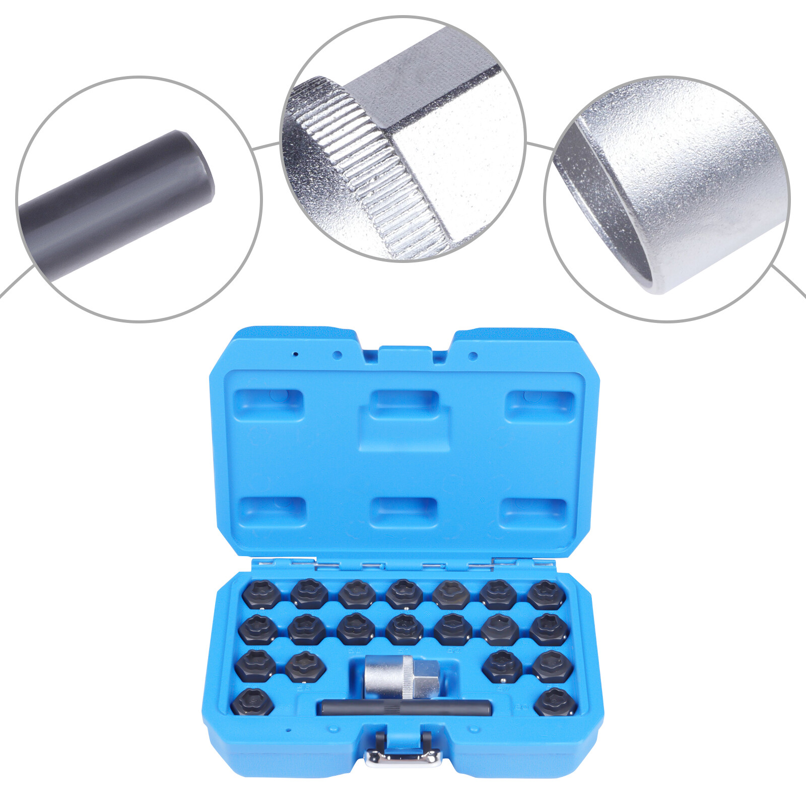 22pcs Wheel Lock Lug Nut Removal Key Socket Set Anti-Theft Screw Kit for BMW USA
