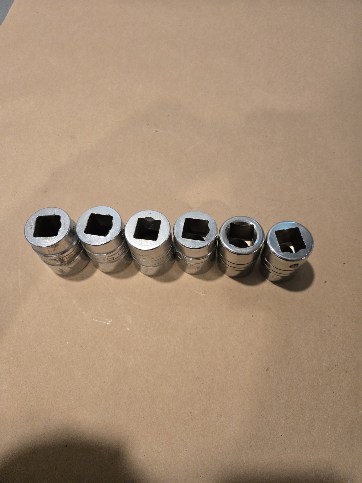 Snap On 3/4″ Drive 7/8″-1-3/16″ 12PT SAE Shallow Chrome Sockets USA Lot Of 6
