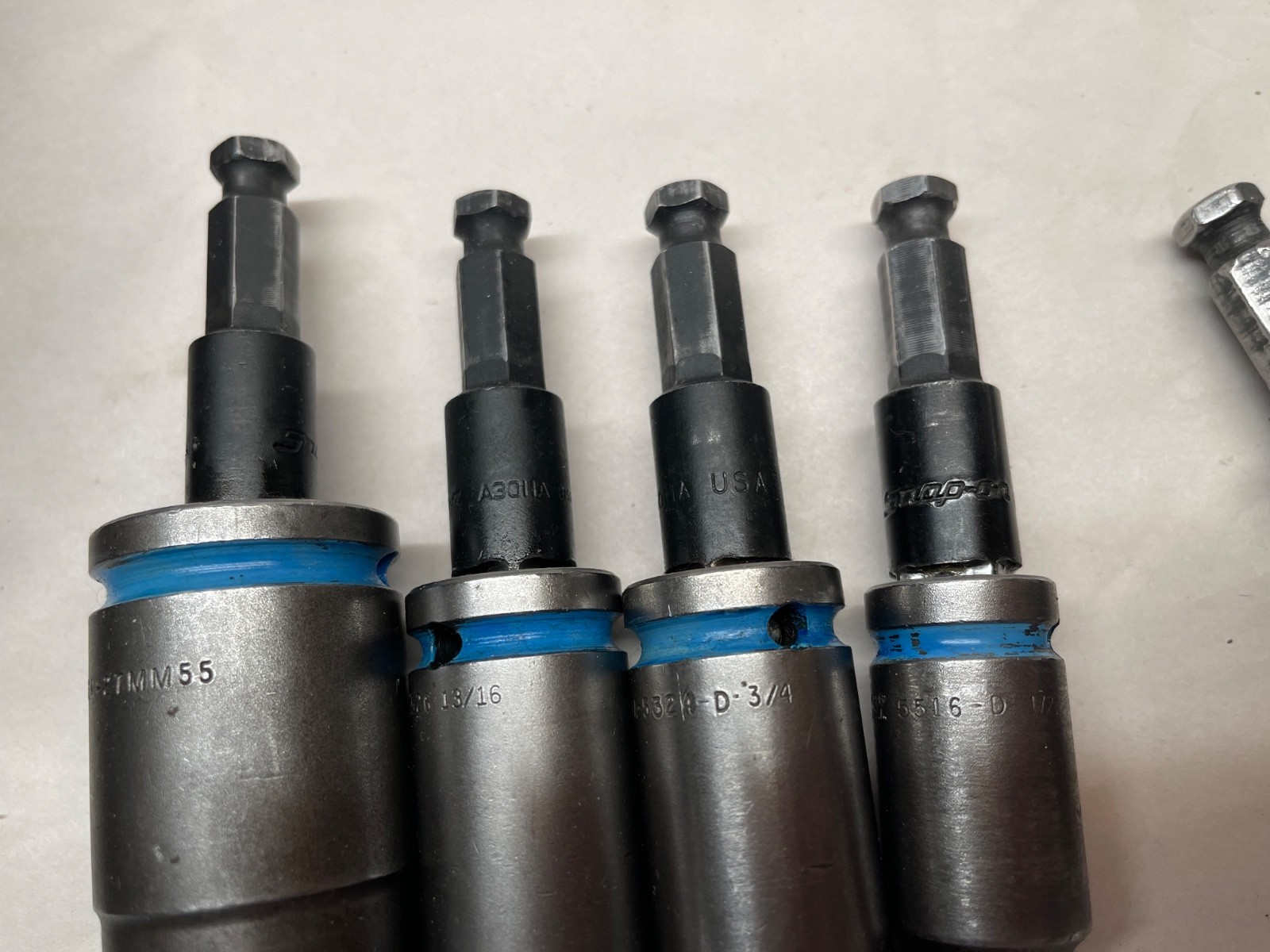 Mixed Lot of Snap-On USA A3011A Power Hex Shank & Apex Socket