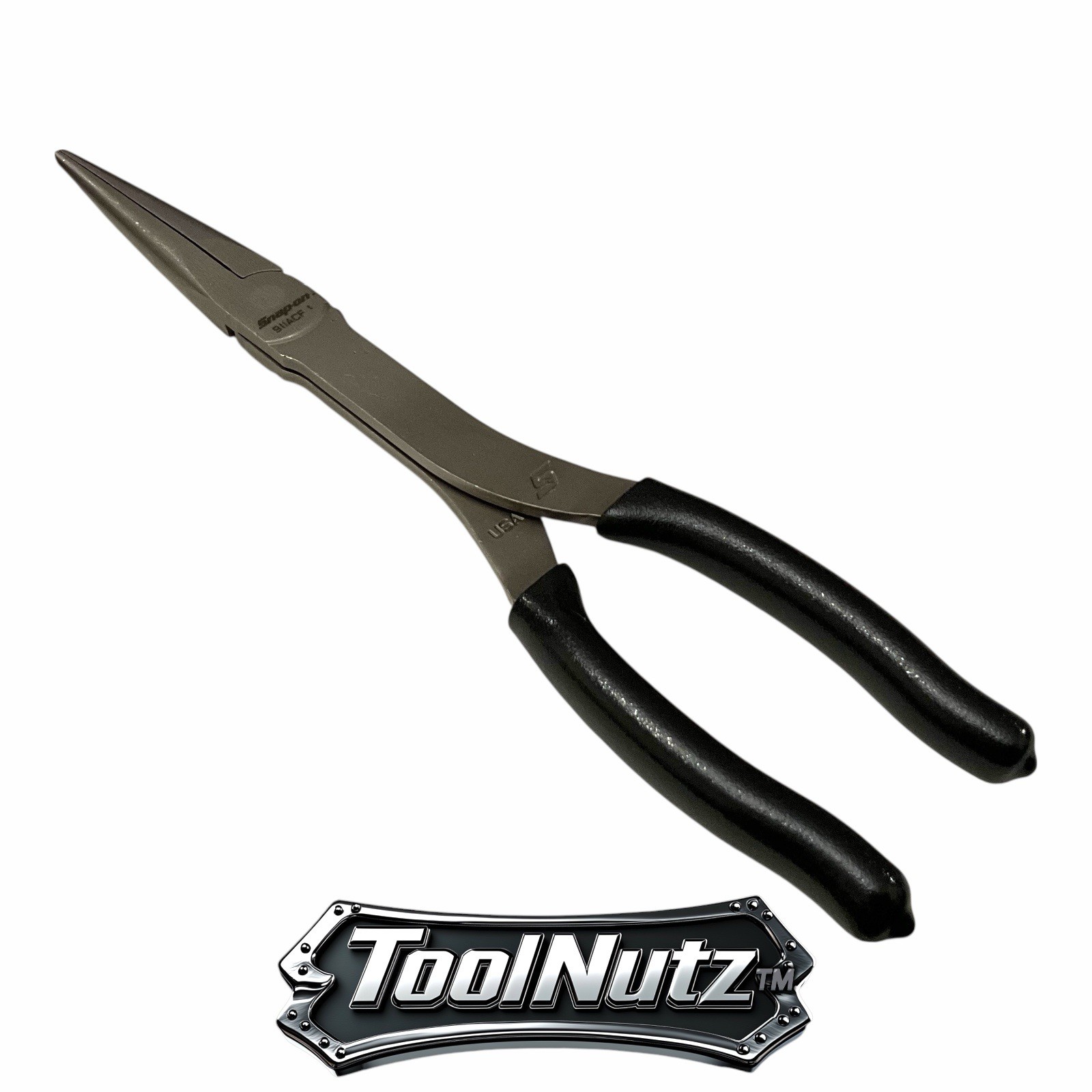 Snap-on Tools NEW 911ACFBK 11″in. BLACK Soft Grip Rounded Jaw Needle Nose Pliers