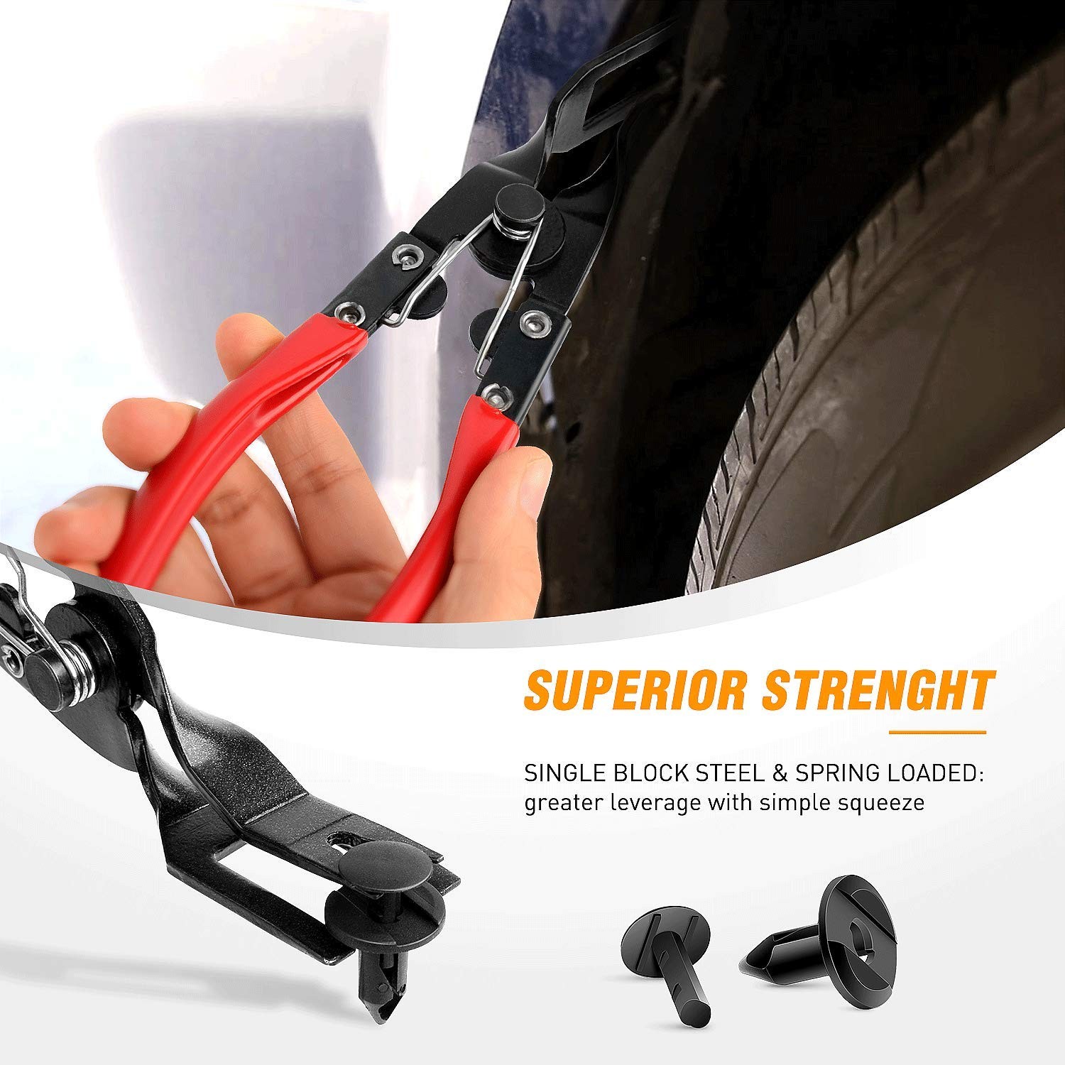 3 Pcs Clip Pliers Set & Fastener Remover Auto Upholstery Combo Repair Kit wi…