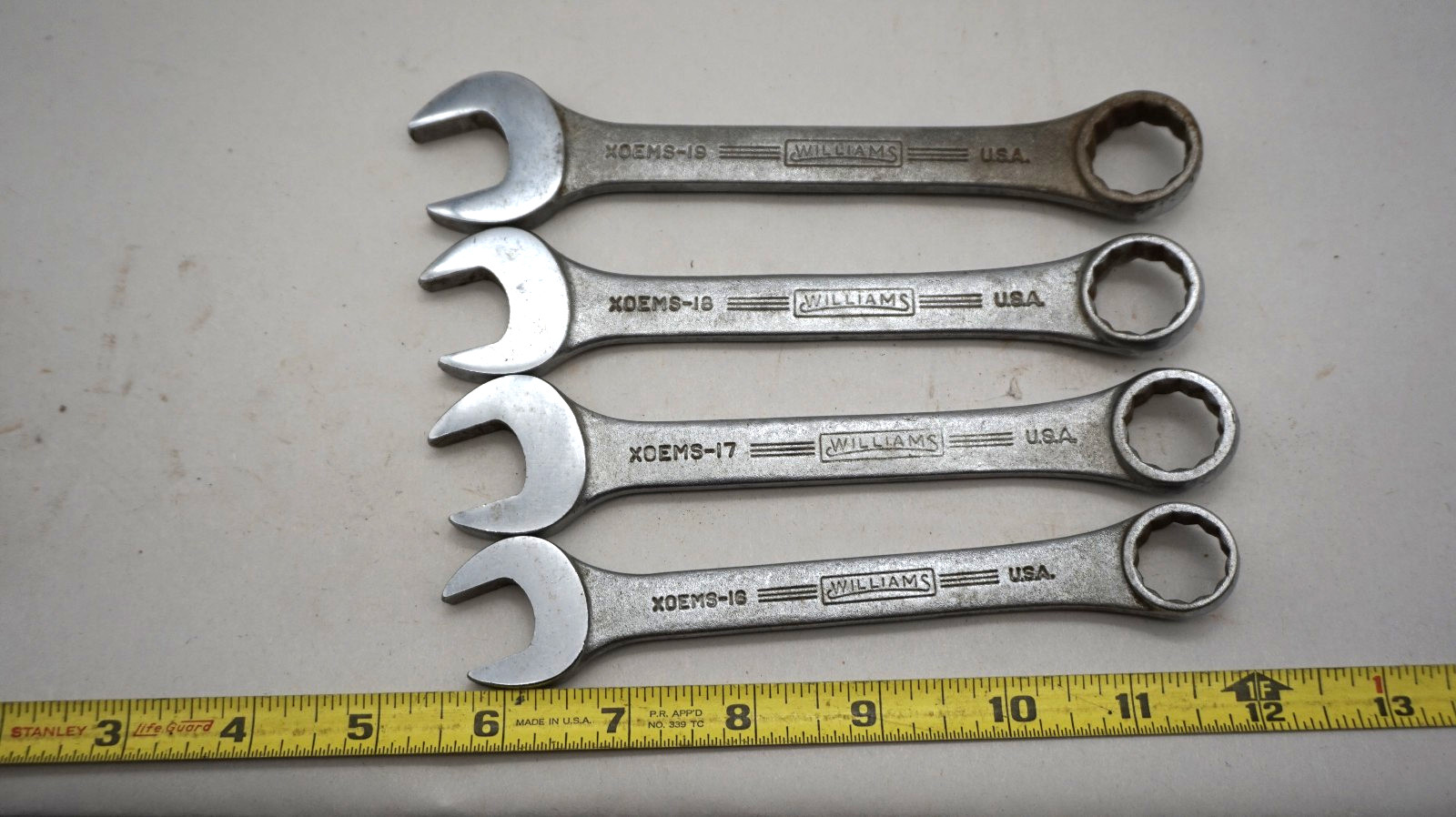 Williams Vulcan Stubby Set Metric Combination Wrench Set 16mm-19mm Rare!