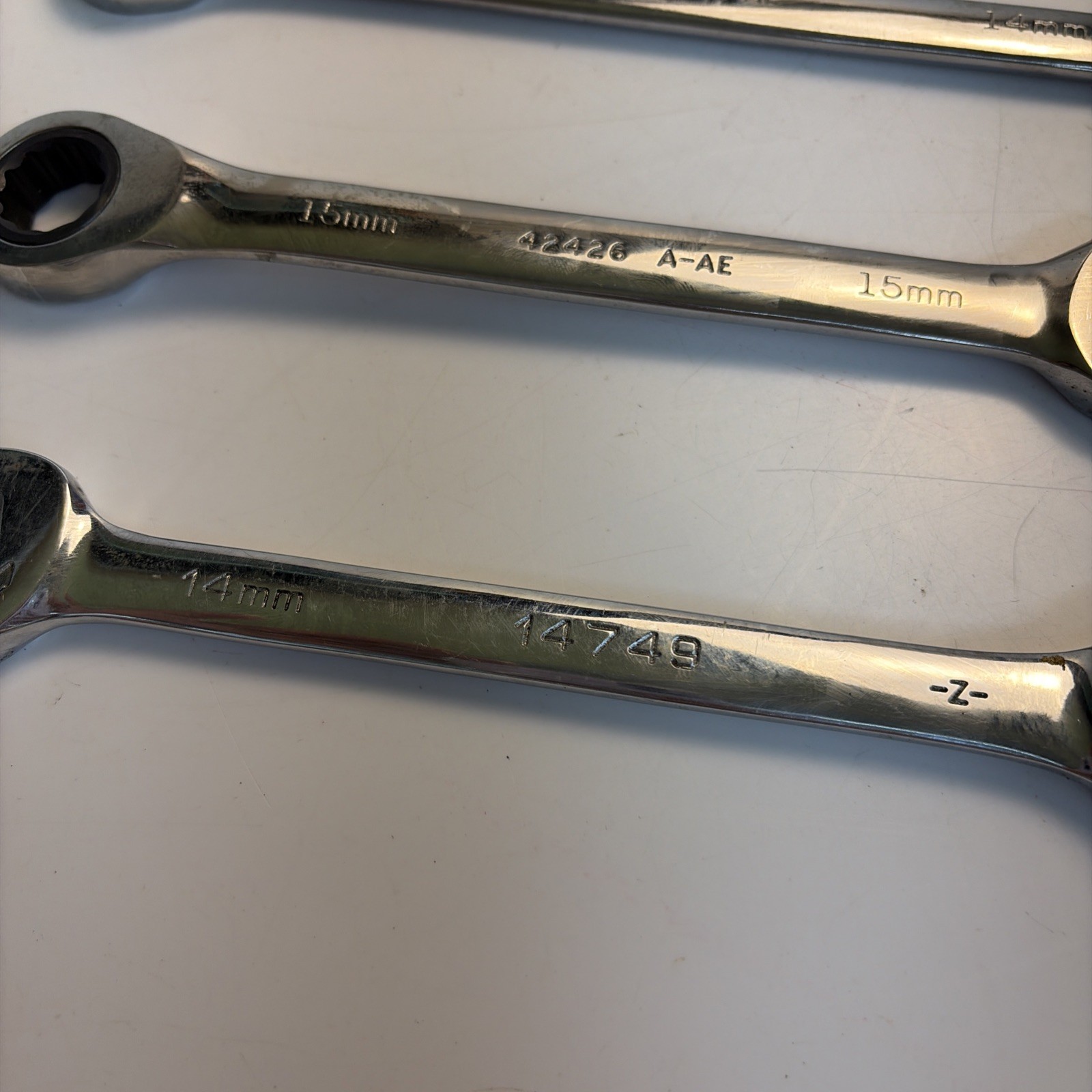 Craftsman Metric Ratcheting Combo Wrench Set 14mm 15mm USA Lot of 3