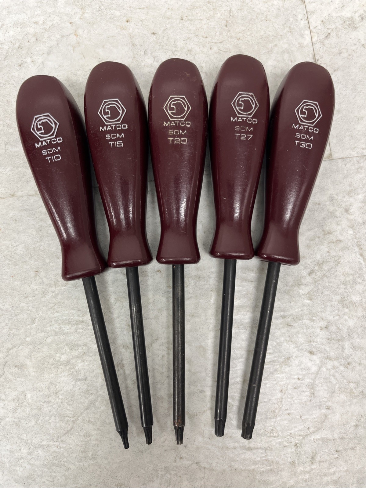 Matco Tools SDM Torx Drivers T10 T15 T20 T27 T30 Lot of 5