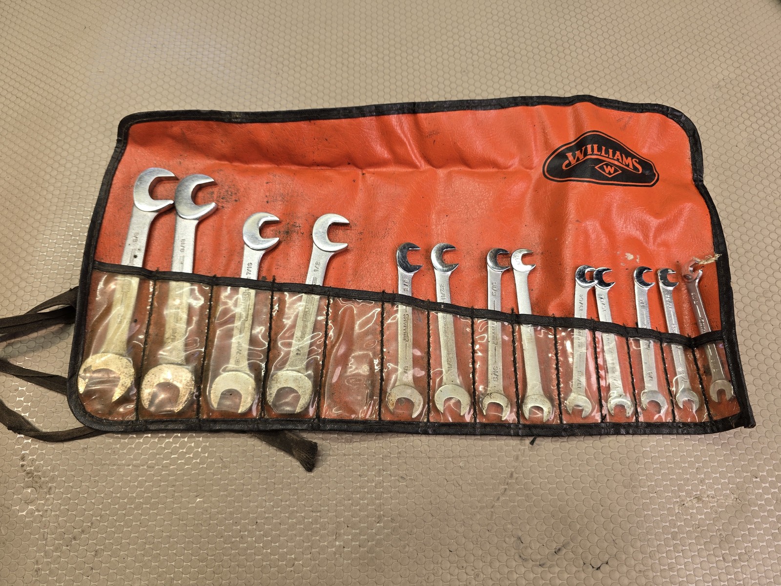 WILLIAMS 13 Piece SAE Combination Wrench Set Small Ignition Pouch USA Missing 1