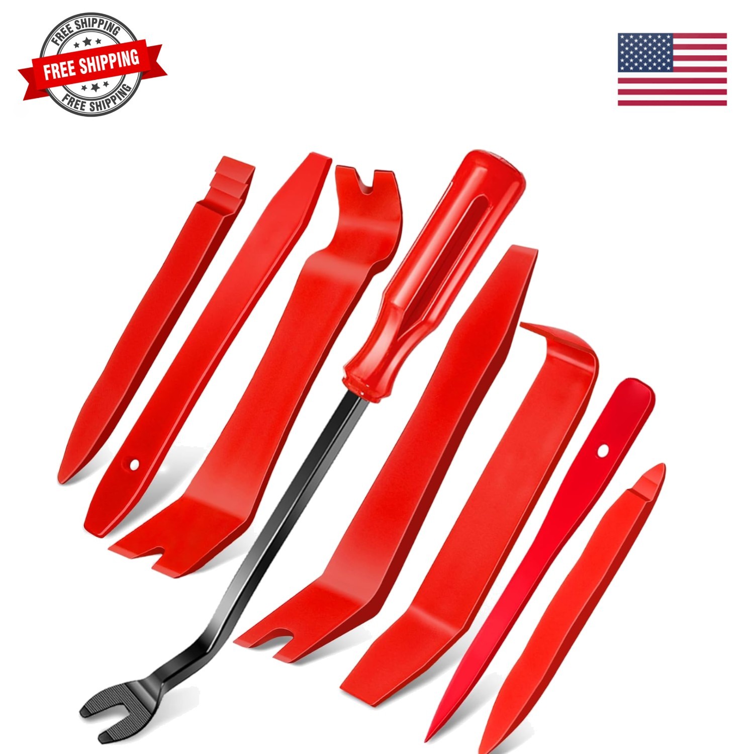 8Pcs Auto Trim Disassembly Tool Set,Nylon Plastic Fasteners Remover Tools for…