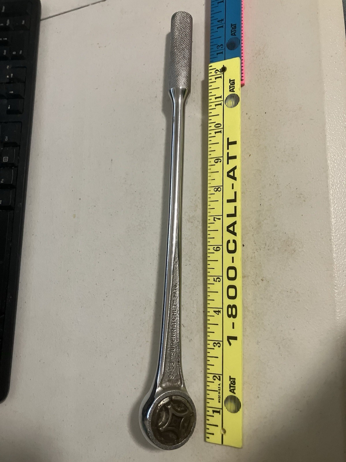 Vintage J.H. Williams S-53 Super Ratchet 1/2″ Drive 15″ Long Chrome USA