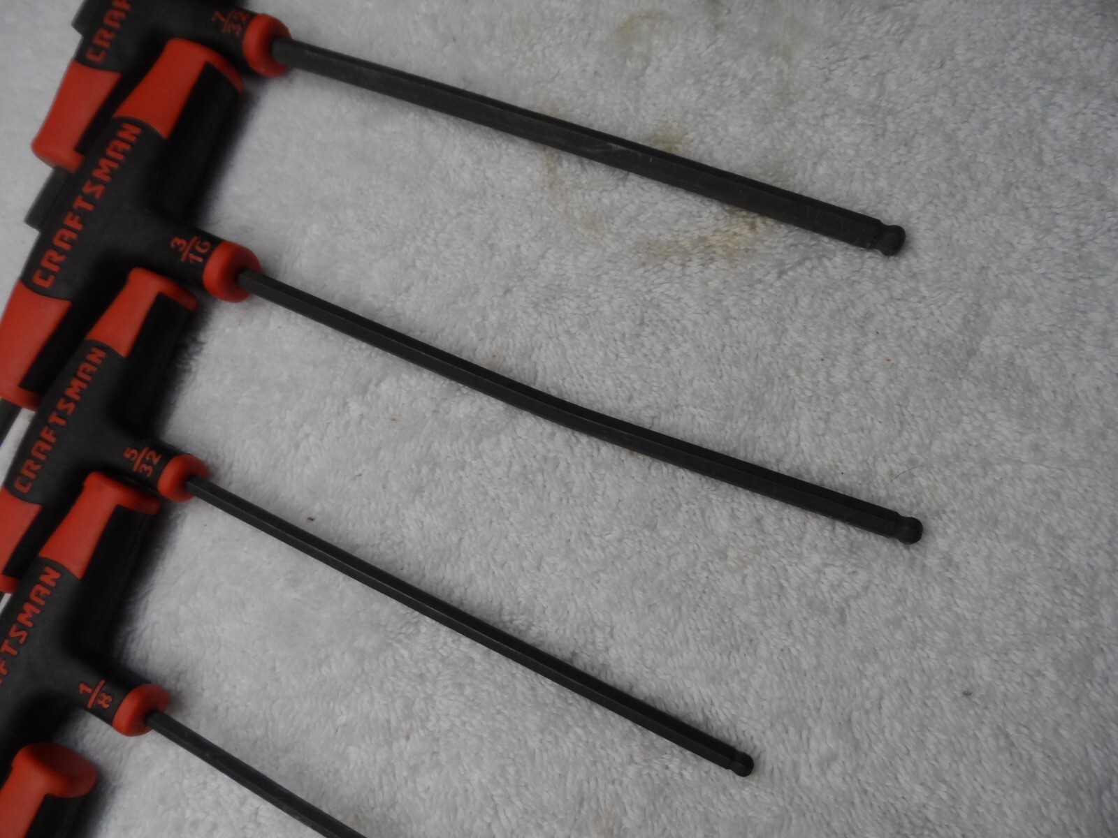 Craftsman SAE T-Through Handle Ball End Hex Key Allen Set, USA PN 46383 (loose)