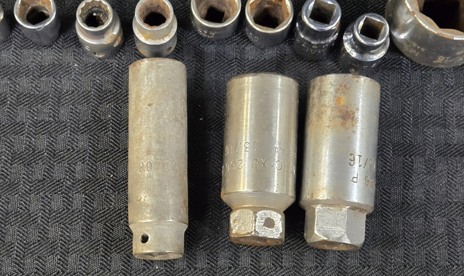 MAC Tools Lot Of 13 Sockets Made In USA, 1/4″, 3/8″ and 1/2″ Drive