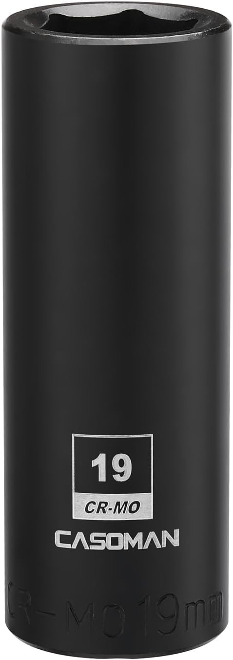 1/2-Inch Drive x 19mm Deep Impact Socket – CR-MO with 6-Point Design