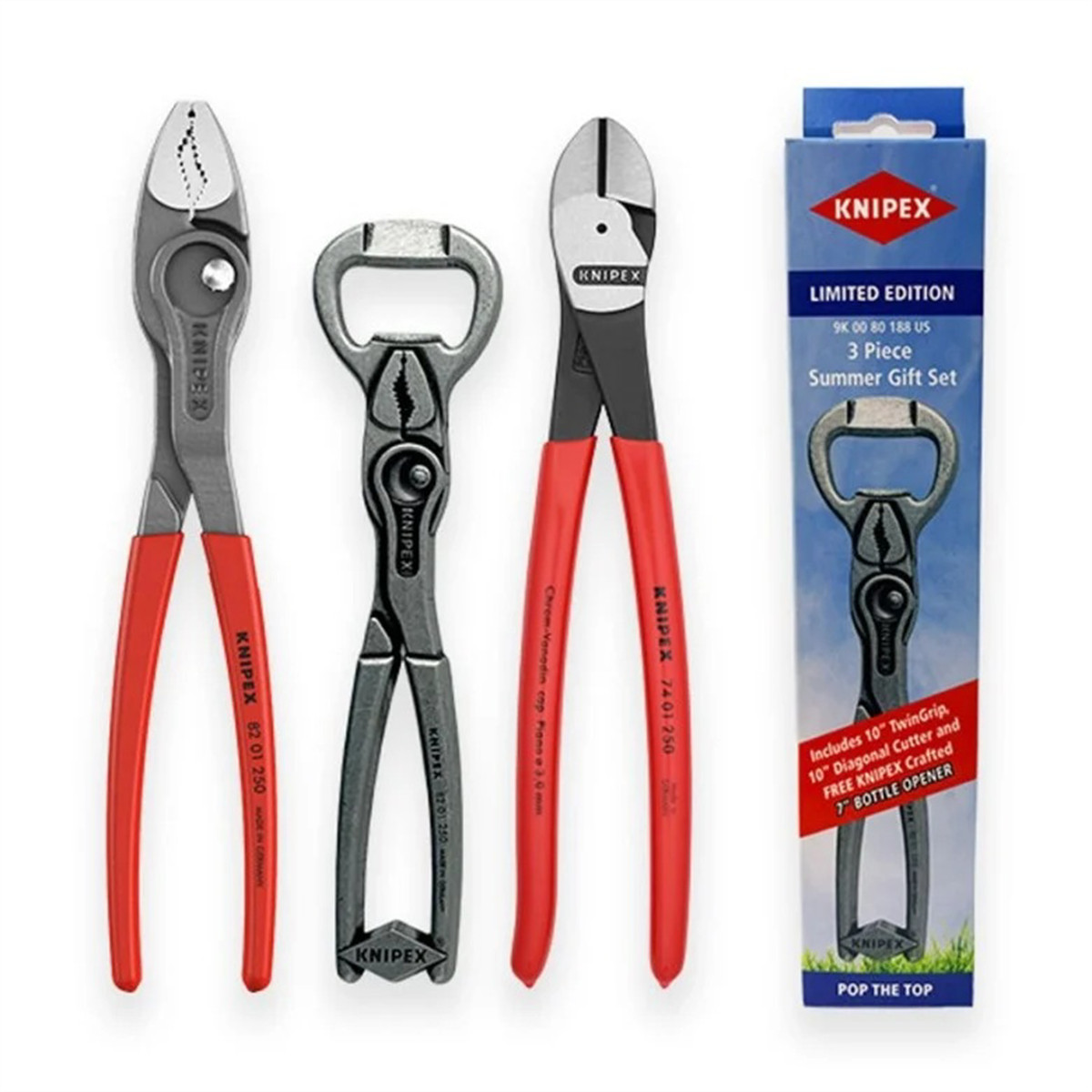 KNIPEX 3 Pc Summer Gift Set with Free 7″ Bottle Opener