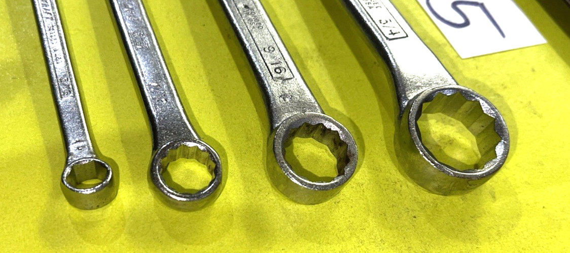 POWR-KRAFT TOOLS VINTAGE 4 PIECE SAE. SHORT BOX-END WRENCH SET 1/4 – 3/4
