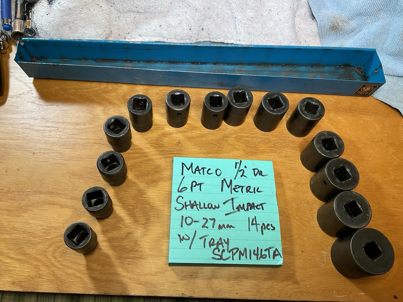 MATCO SCPM146TA 1/2″ Dr. 6Pt. Metric, Impact, Shallow Skt. Set (10-27mm) w/Tray