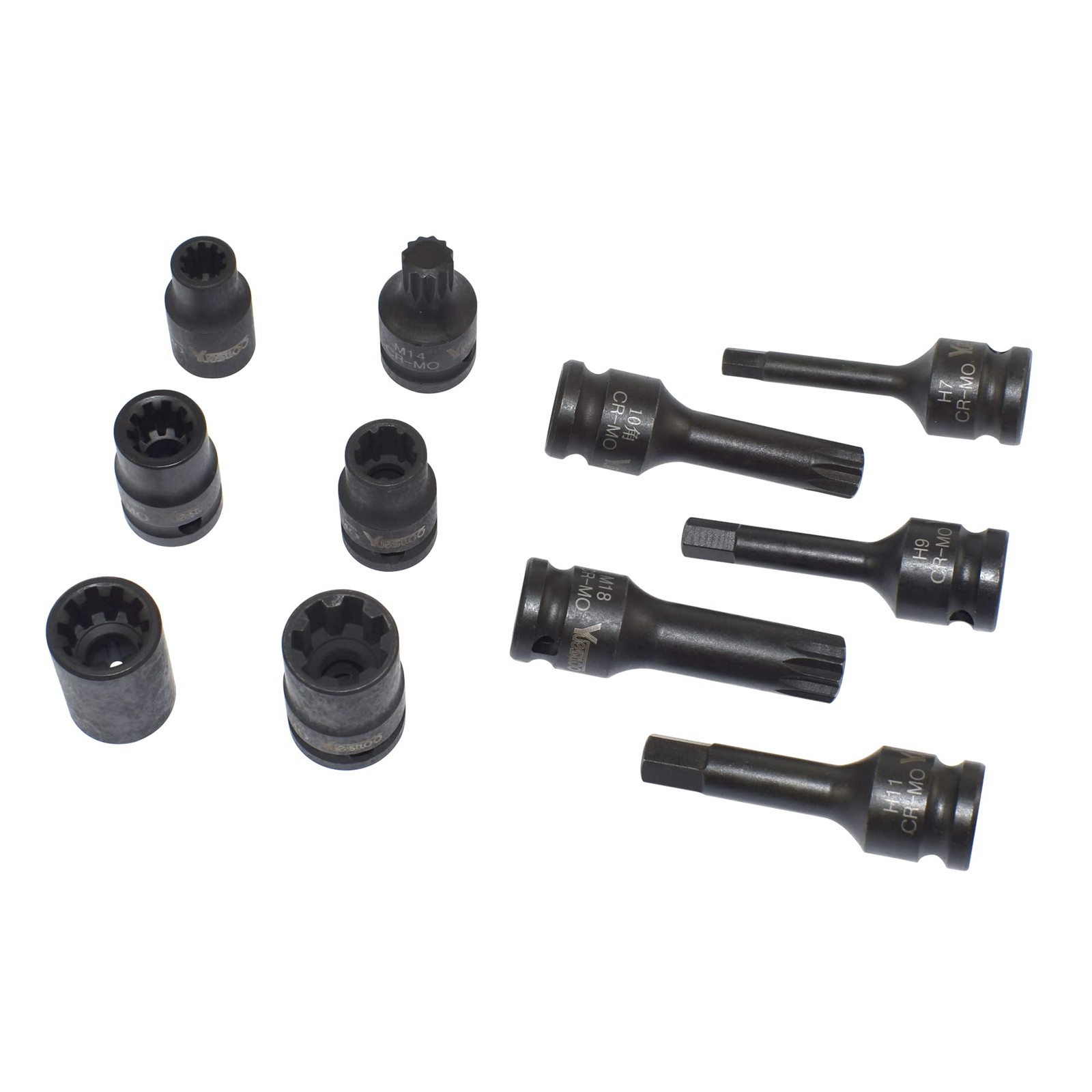 Yuesstloo 11PCS Brake Caliper Socket Kit, 1/2″ Square Drive Wrench 11pcs