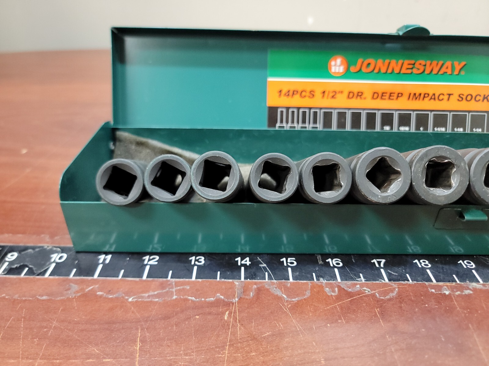 Jonnesway S03AD4414S 14pc 1/2″ Dr. Deep Impact Socket Set