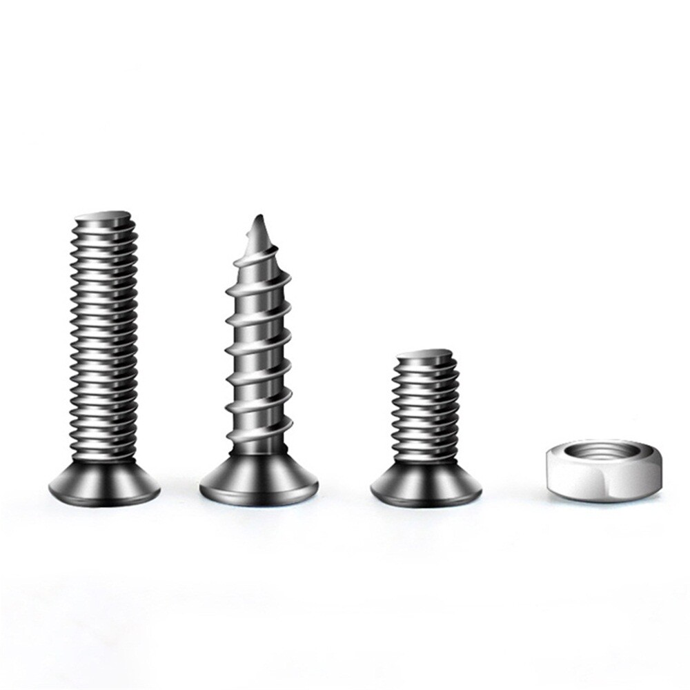 2 Pair Silver-Color US Fasten Screw Fasteners-Nuts Bolt Metal Hardware Fastener