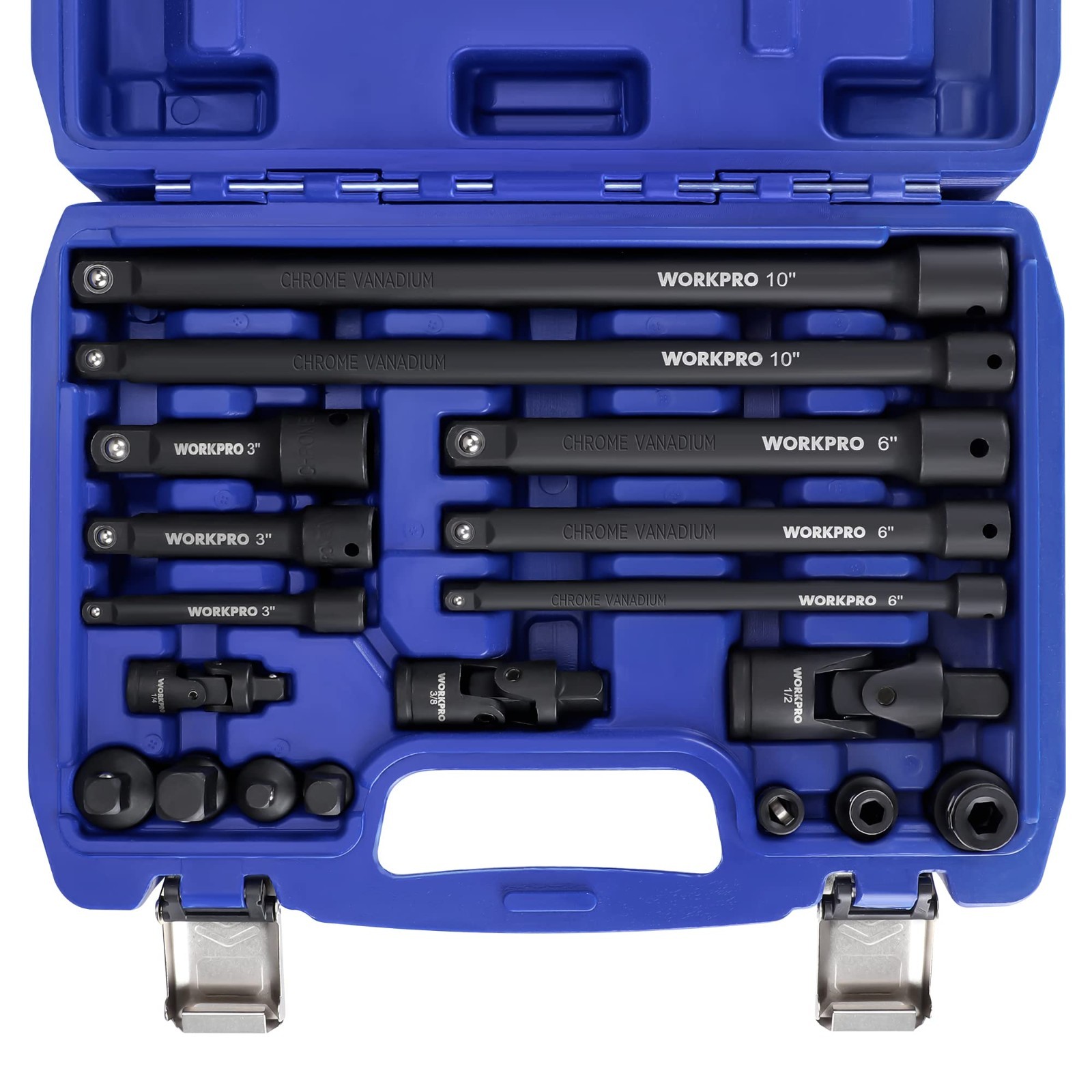 18-Piece Impact Socket Extension Set with Adapters, Ratchet, Swivel Joints & Cou