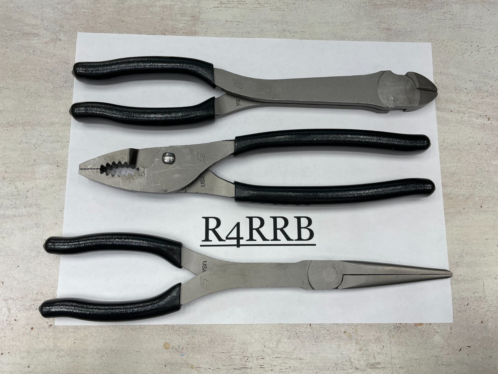 Snap-on Tools NEW 3 Piece BLACK Soft Grip Heavy Duty Pliers Lot Set PL330ACFBK