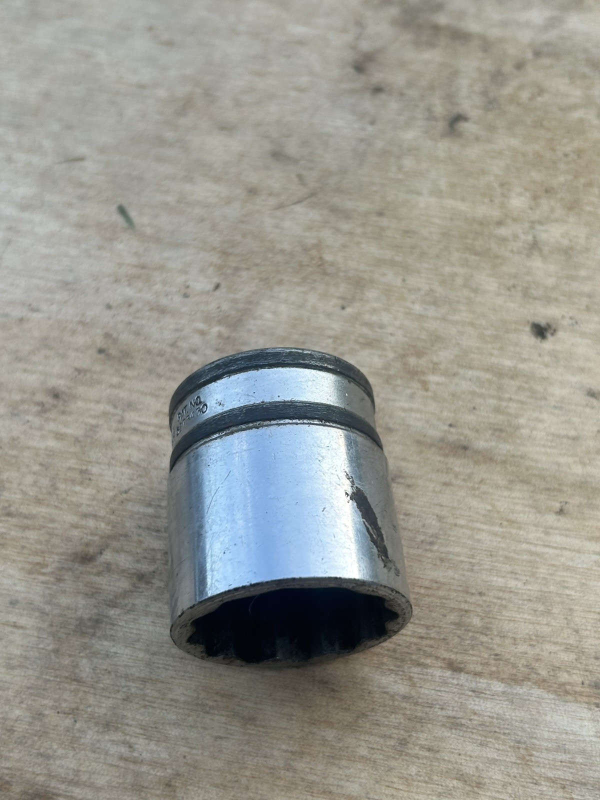 Snap-on 32mm – 1/2″ drive chrome shallow 12 point socket vintage