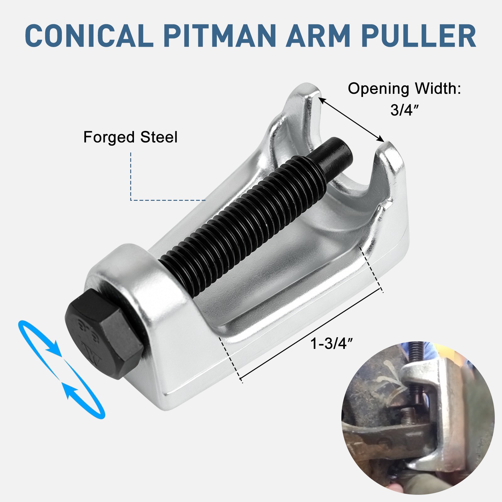 Universal 19mm Pitman Arm Puller Tie Rod End Ball Joint Separator Remover Tool