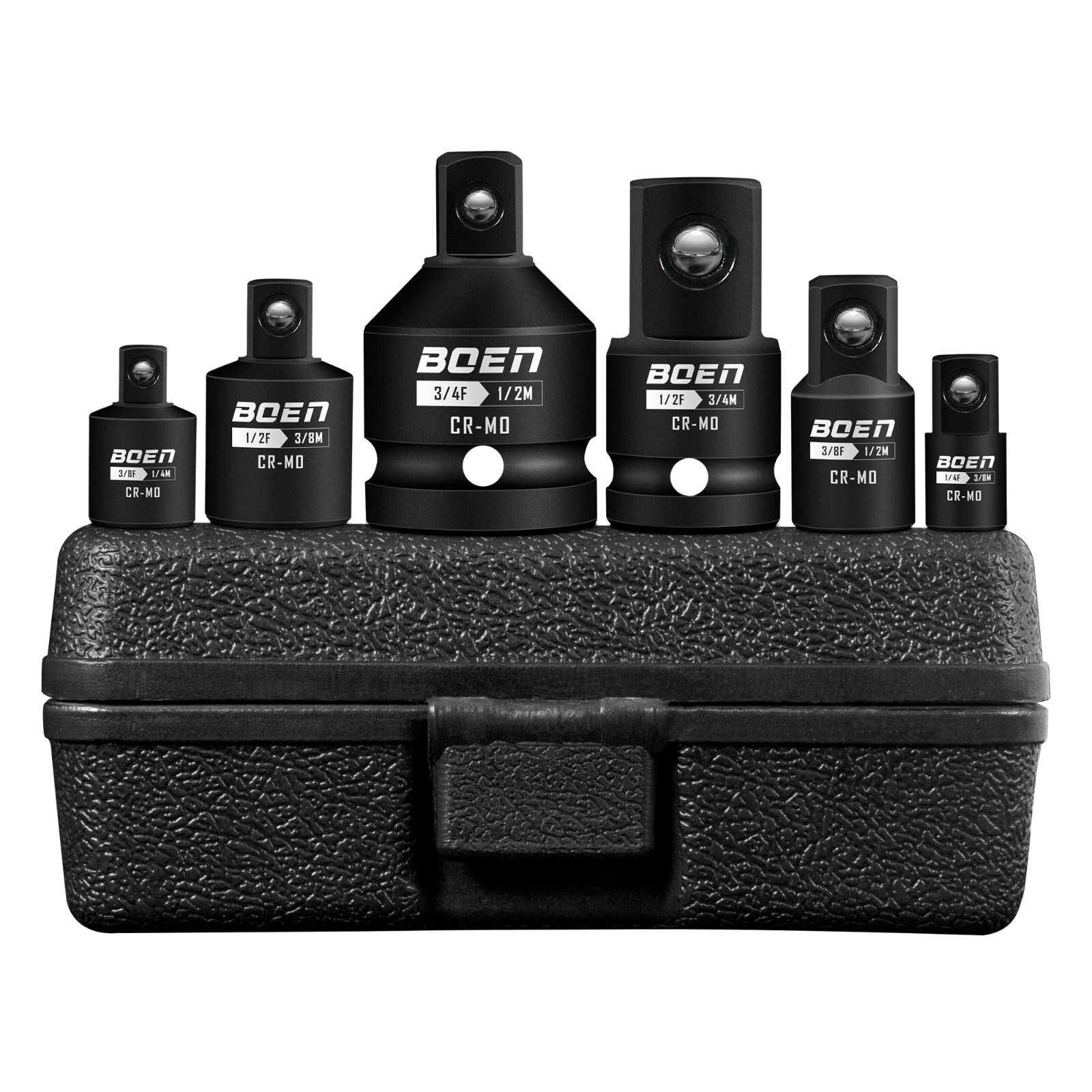 6 Piece Impact Socket Adapter and Reducer Set, 1/4″ 3/8″ 1/2″ 3/4″ Drive Socket