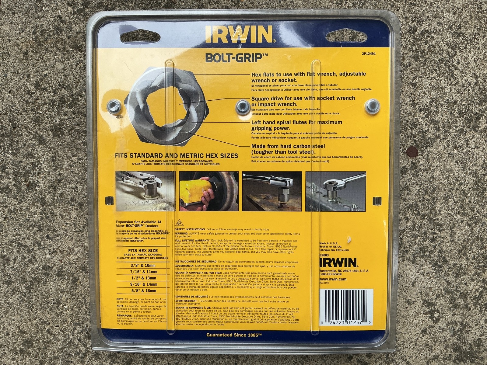 Irwin Hanson Bolt Grip Stripped Bolt Extractor Removers 5 Piece Set 394001 USA