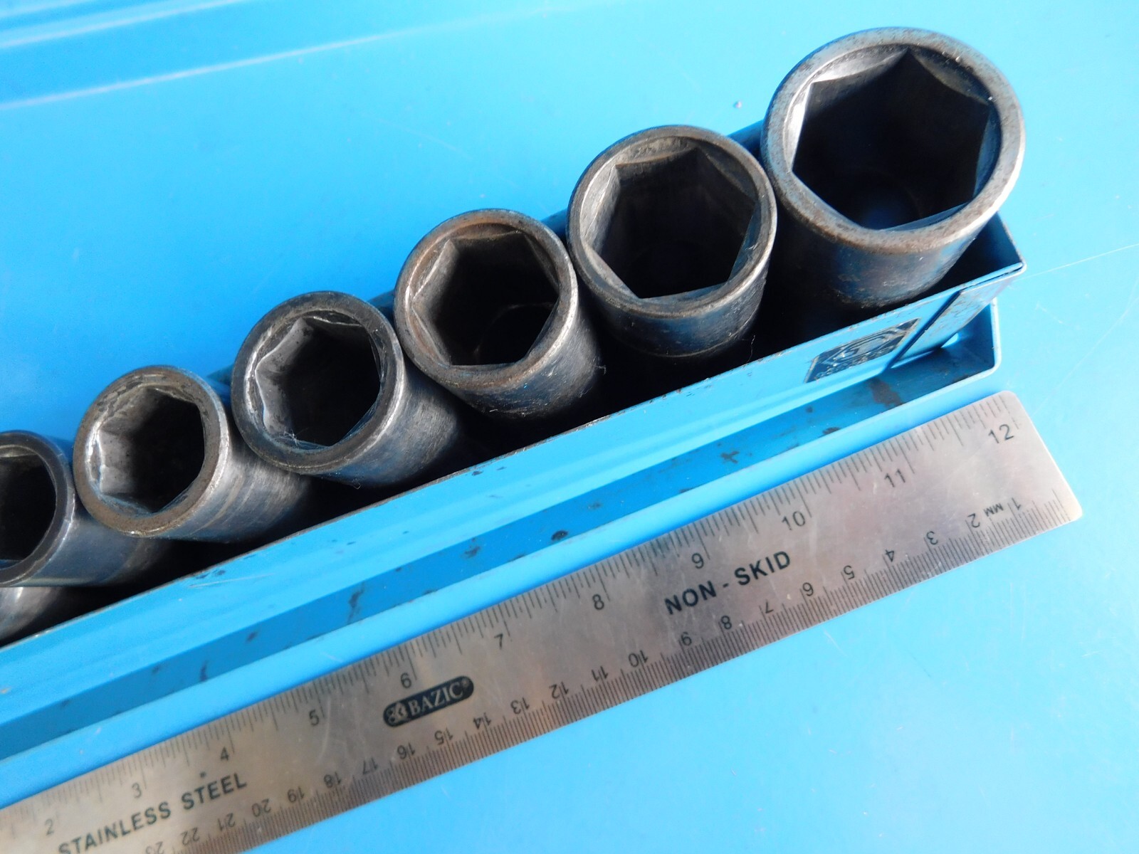USED,MATCO 1/2 IN. DR. DEEP METRIC SOCKETS 10,11,13,14,15,16,17,18,19,21,&24MM