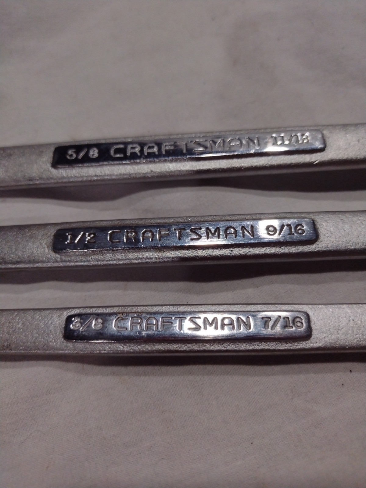3 Piece Sears Craftsman Flare Nut Wrench SAE Sizes 3/8×7/16, 1/2×9/16, 5/8×11/16