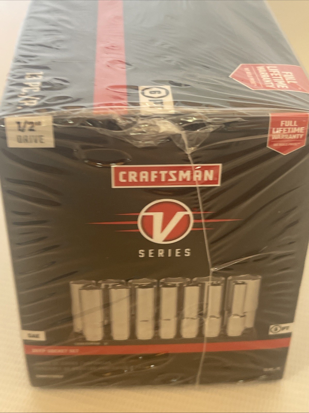 Craftsman V-Series 1/2″ Drive 13 Piece SAE Deep Socket Set CMMT17395V